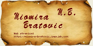Miomira Bratović vizit kartica